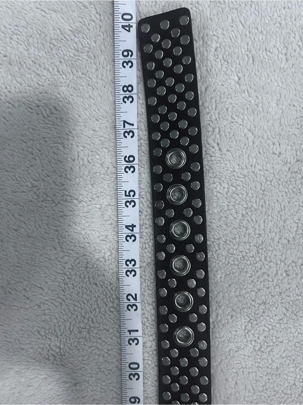Express Genuine Leather Studded Belt Black Silver Studs Medium NWT $42